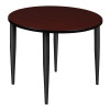 Regency 36 in. Kahlo Round Tapered Leg Table, Mahogany & Black