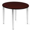 Regency 36 in. Kahlo Round Tapered Leg Table, Mahogany & Chrome