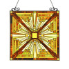 Chloe 24.5 x 26 in. Lighting Innes Tiffany Glass Mission Window Panel - Black