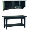 Shaker Cottage Bench & Coat Hook With Storage, Black