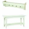 Shaker Cottage Bench & Coat Hooks With Tray, Ivory