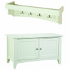 Shaker Cottage Storage Bench & Coat Hooks With Tray, Ivory