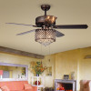 Warehouse of Tiffany 52 in. Pshita 3-Light Indoor Hand Pull Chain Ceiling Fan Bronze