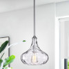 Warehouse of Tiffany HM151-1 9.84 in. Enielle 1-Light Indoor Pendant Lamp with Light Kit Chrome