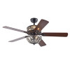 Warehouse of Tiffany CFL-8423REMO-RB 52 in. Tisaphon 6-Light Indoor Remote Controlled Ceiling Fan with Light Kit Brown