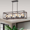 Warehouse of Tiffany IMP472A-8 39 in. The Gray Barn Hyacinth Hill 8-Light Linear Chandelier Antique Bronze