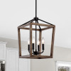 Warehouse Of Tiffany HM241-4BXI Heller Matte Black 4-Light Open Cage Lantern Chandelier