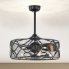 Warehouse of Tiffany 24.3 in. Nelle 6-Light Indoor Ceiling Fan with Light Kit Black