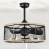 Warehouse of Tiffany 24 in. Merdan 6-Light Indoor Ceiling Fan with Light Kit, Black & Brown