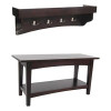 Shaker Cottage Bench And Coat Hooks With Tray Espresso