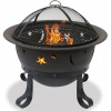 30 Inch Bronze Fire Bowl With Moons And Starzs