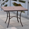 Bardelona Resin Wicker-Aluminum 39 in. Square Dining Table - Light Brown