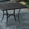 Bardelona Resin Wicker-Aluminum 39 in. Square Dining Table - Chocolate