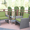Jeco 2 in. Mirabelle Bistro Set with Sage Green Cushion - 3 Pieces