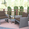 Jeco 2 in. Mirabelle Bistro Set with Brown Cushion - 3 Pieces