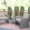 Jeco 2 in. Mirabelle Bistro Set with Tan Cushion - 3 Pieces