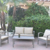 Jeco 2 in. Meredith Conversation Set with Tan Cushion - 4 Pieces