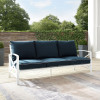 Crosley Furniture Outdoor Metal Sofa, Navy & White