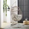 Crosley Furniture Outdoor Wicker Hanging Egg Chair, Light Brown & Sand - Egg Chair & Stand
