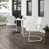 Crosley Furniture Outdoor Bistro Set, White Satin - Bistro Table & 2 Chairs - 3 Piece