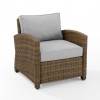 Crosley Furniture 30.50 x 35 x 32.50 in. Bradenton Outdoor Wicker Armchair, Gray & Weathered Brown