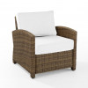 Crosley Furniture 30.50 x 35 x 32.50 in. Bradenton Outdoor Armchair - Sunbrella, White & Weathered Brown