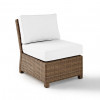 Crosley Furniture 25 x 31.50 x 32.50 in. Bradenton Outdoor Sectional Center Chair - Sunbrella, White & Weathered Brown