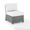 Crosley Furniture 25 x 31.50 x 32.50 in. Bradenton Outdoor Sectional Center Chair - Sunbrella, White & Gray