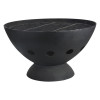 Cast Iron Low Fire Pot, Black