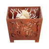 Flame Fire Basket, Rust Metal - Small