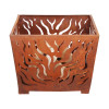 Flame Fire Basket, Rust Metal - Medium