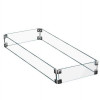 AZ Patio Heaters Rectangular Glass Wind Screen for Fire Pits