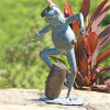 SPI Home Frog Conga Drummer Garden Sculpture - 21 x 11.50 x 9.50 in.