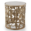 SPI Home 16 x 14 x 14 in. Ginkgo Leaf Stool, Aluminum & Marble