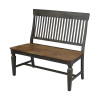 International Concepts Vista Slatback Bench, Hickory & Washed Coal