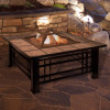32 in. Square Wood Burning Tile Fire Pit Set