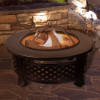 32 in. Round Wood Burning Metal Fire Pit Set