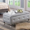 Inroom Furniture Designs Contemporary Bench - Silver 18 x 39 x 19 in.