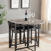 Inroom Furniture Designs Dinette Set - Black & Cobblestone, 33 x 51.5 x 33.75 in.
