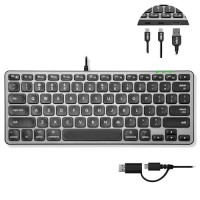 Macally Peripherals UCAMINIZHUB USB C A MAC KEYBOARD WITH HUB DUAL USB COMPACT