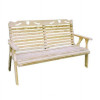64 in. Treated Pine Crossback with Heart Garden Bench