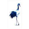 48 x 24 in. Ink Drop Crane 1 Blue Frameless Tempered Glass Panel Contemporary Wall Art