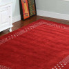 10 x 10 ft. Hand Knotted Gabbeh Silk Mix Contemporary Square Area Rug Red