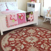8 x 8 ft. Oriental Wool Round Hand Tufted Area Rug Red