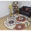 8 x 8 ft. Hand Tufted Wool Floral Round Rug Cream