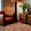 8 x 8 ft. Hand Tufted Wool Oriental Round Rug Orange