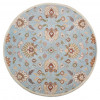 8 x 8 ft. Hand Tufted Wool Round Oriental Area Rug Light Blue