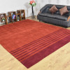 8 x 10 ft. Hand Knotted Gabbeh Silk Mix Solid Rust Rectangle Area Rug Red