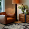 8 x 8 ft. Hand Tufted Wool Octagon Floral Area Rug, Cream & Brown