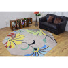 8 x 8 ft. Hand Tufted Wool Octagon Floral Round Rug Camel
